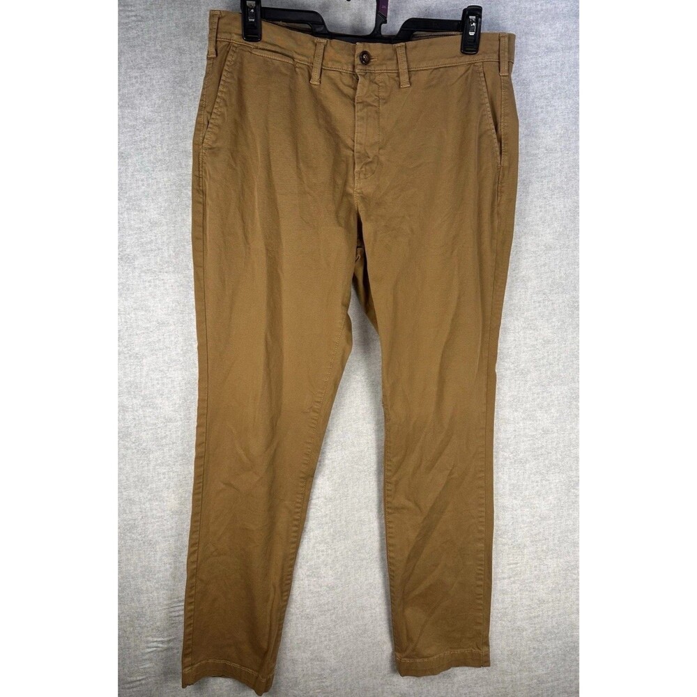 Express Mens Stretch Garment Dyed Caramel Brown Pant Size W34x32 (34”x30 actual)